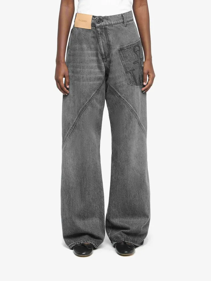 Women Trousers and Shorts JW Anderson TWISTED WORKWEAR DENIM JEANS Grey Women Trousers and Shorts JW Anderson TWISTED WORKWEAR DENIM JEANS Grey