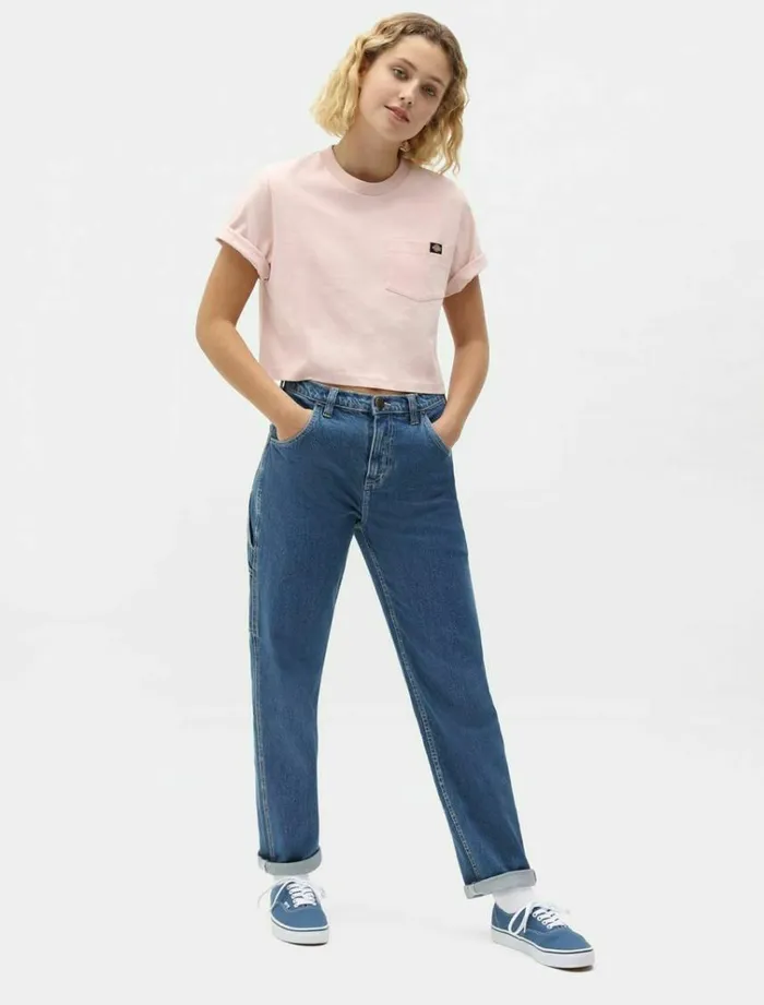 Women Trousers Dickies Ellendale Denim Pant Classic Blue