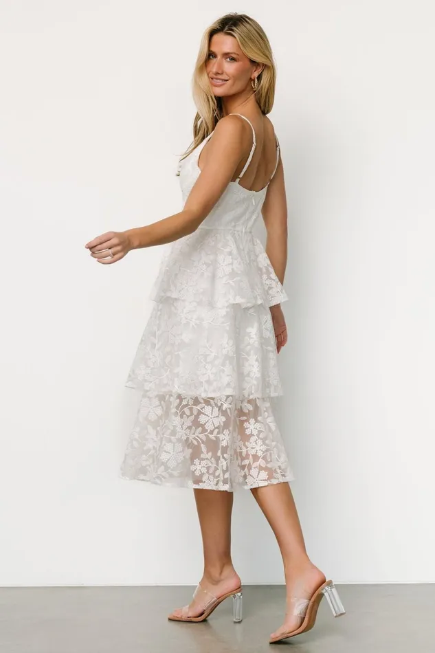 Women Tulle Styles Baltic Born Giavanna Tiered Midi Dress Off White Women Tulle Styles Baltic Born Giavanna Tiered Midi Dress Off White