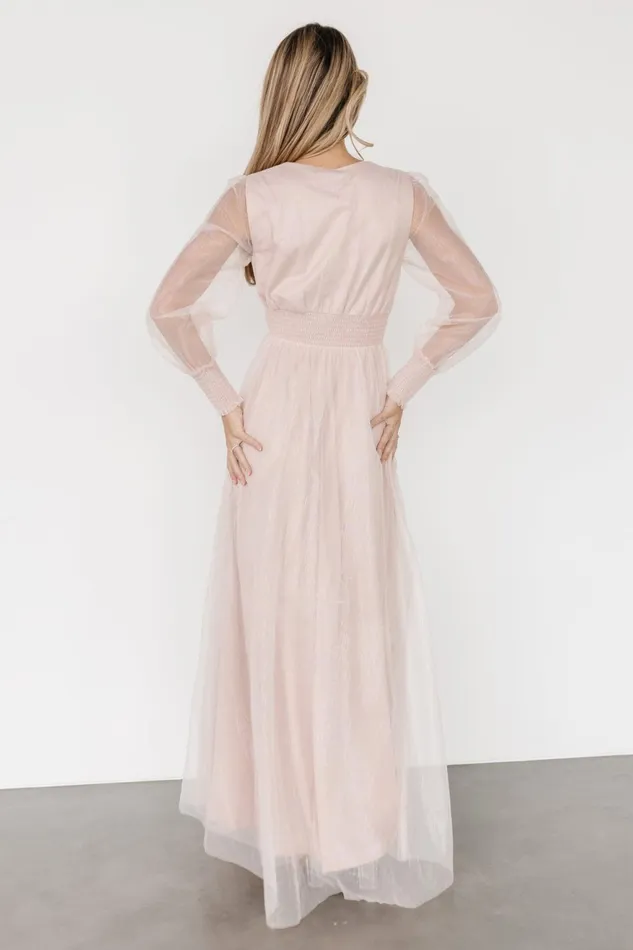Women Tulle Styles Baltic Born Layla Tulle Maxi Dress Shimmer Pink