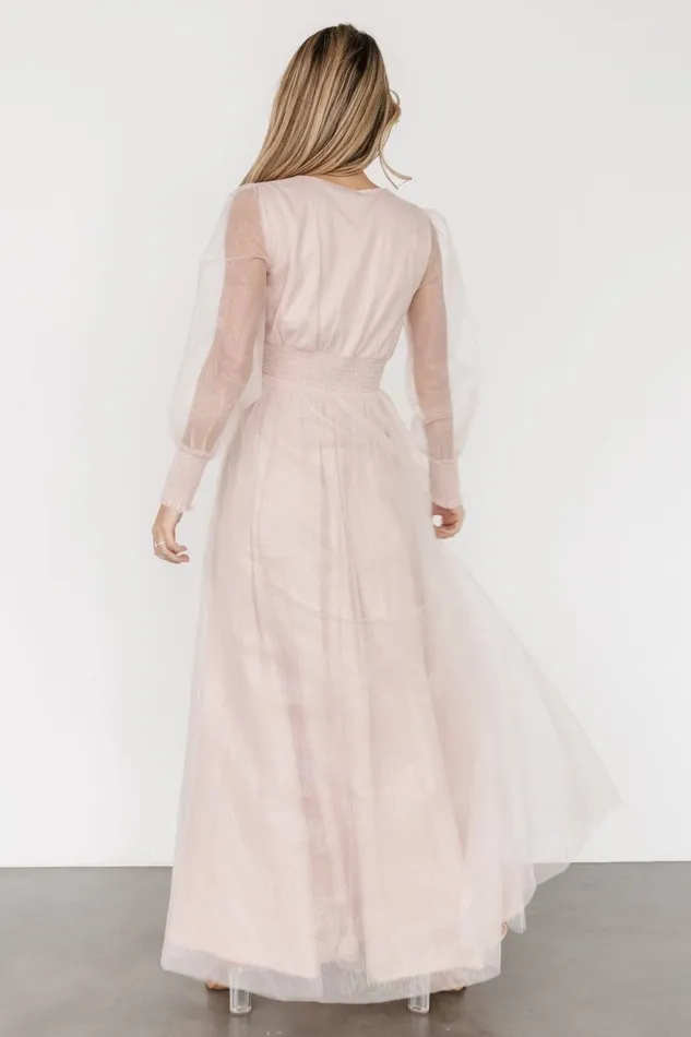Women Tulle Styles Baltic Born Layla Tulle Maxi Dress Shimmer Pink