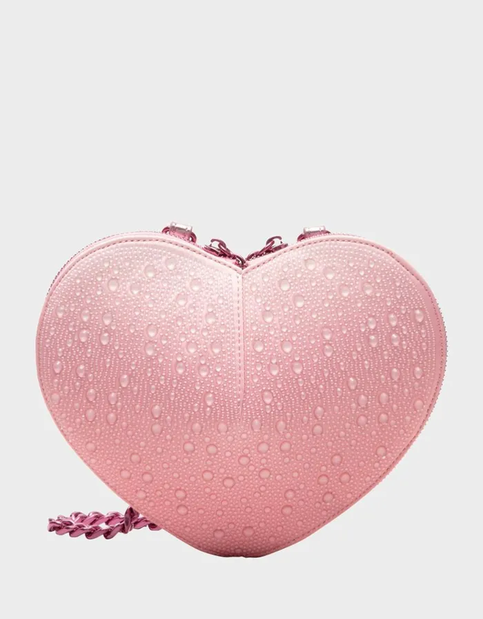 Women WATER DROPLET HEART CROSSBODY BLUSH Betsey Johnson