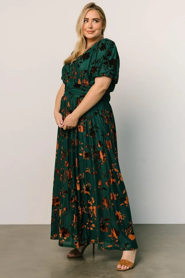 Women Wedding Guest Baltic Born Leslie Velvet Maxi Dress Bronze Jade Women Wedding Guest Baltic Born Leslie Velvet Maxi Dress Bronze Jade