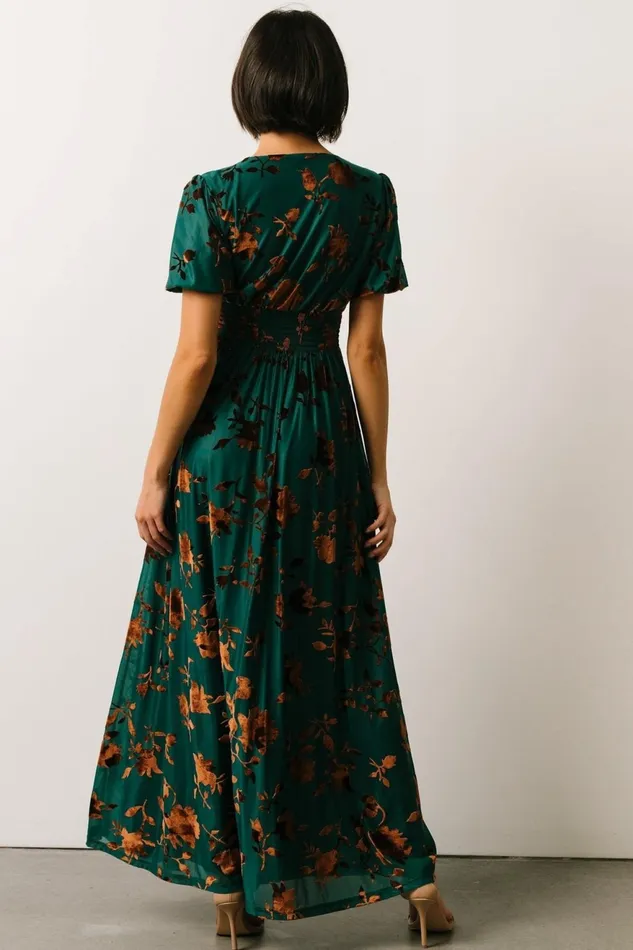 Women Wedding Guest Baltic Born Leslie Velvet Maxi Dress Bronze Jade Women Wedding Guest Baltic Born Leslie Velvet Maxi Dress Bronze Jade