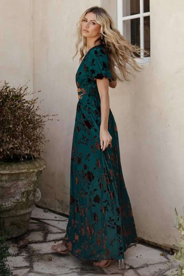 Women Wedding Guest Baltic Born Leslie Velvet Maxi Dress Bronze Jade Women Wedding Guest Baltic Born Leslie Velvet Maxi Dress Bronze Jade