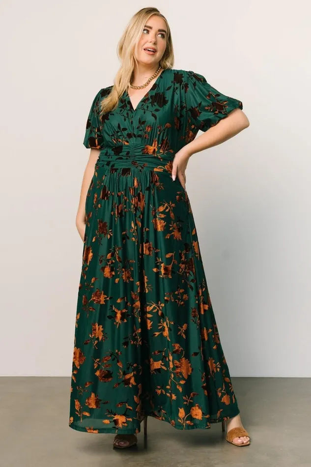Women Wedding Guest Baltic Born Leslie Velvet Maxi Dress Bronze Jade Women Wedding Guest Baltic Born Leslie Velvet Maxi Dress Bronze Jade