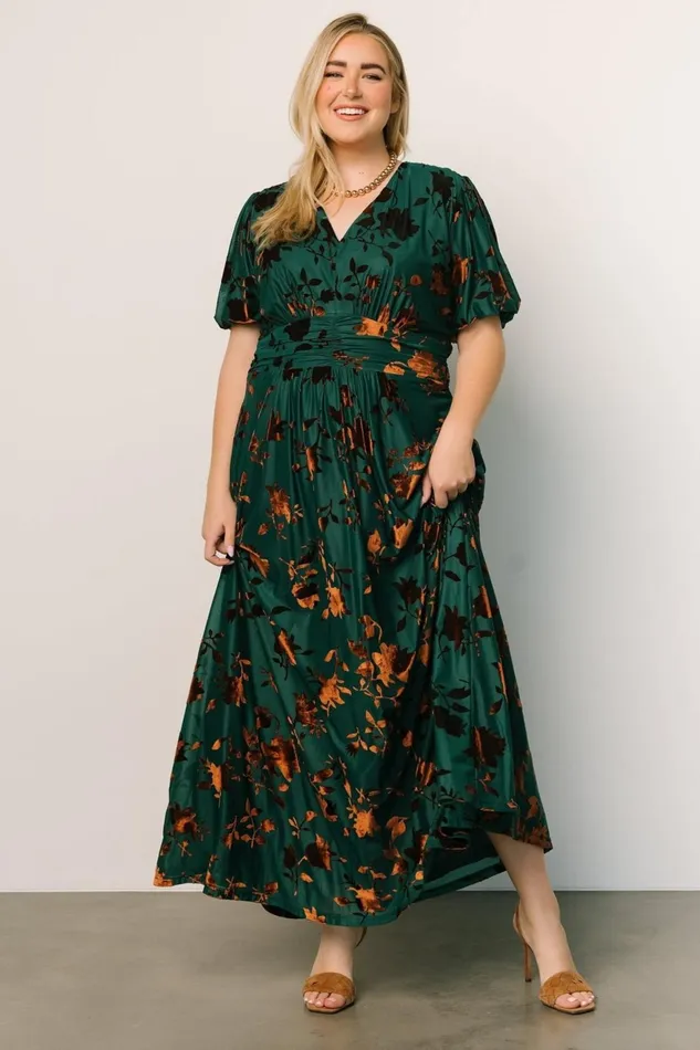 Women Wedding Guest Baltic Born Leslie Velvet Maxi Dress Bronze Jade Women Wedding Guest Baltic Born Leslie Velvet Maxi Dress Bronze Jade