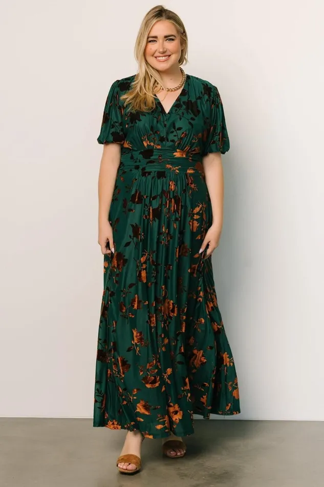 Women Wedding Guest Baltic Born Leslie Velvet Maxi Dress Bronze Jade Women Wedding Guest Baltic Born Leslie Velvet Maxi Dress Bronze Jade