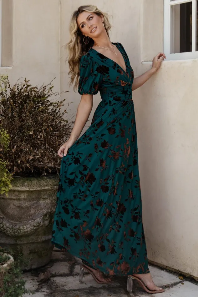 Women Wedding Guest Baltic Born Leslie Velvet Maxi Dress Bronze Jade Women Wedding Guest Baltic Born Leslie Velvet Maxi Dress Bronze Jade