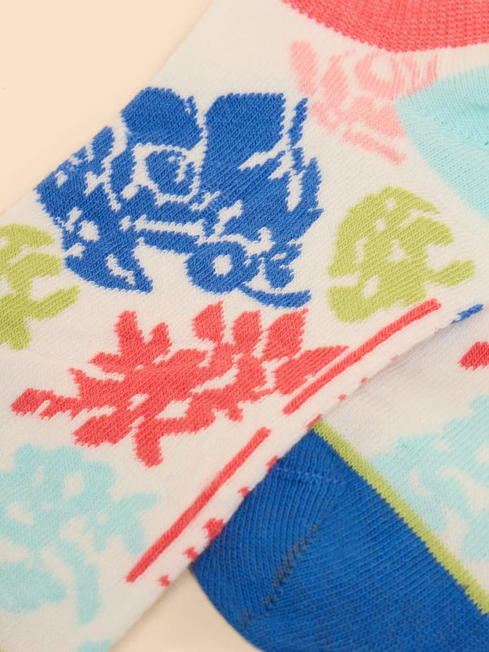 Women White Stuff Accessories Pastel Floral Trainer Sock