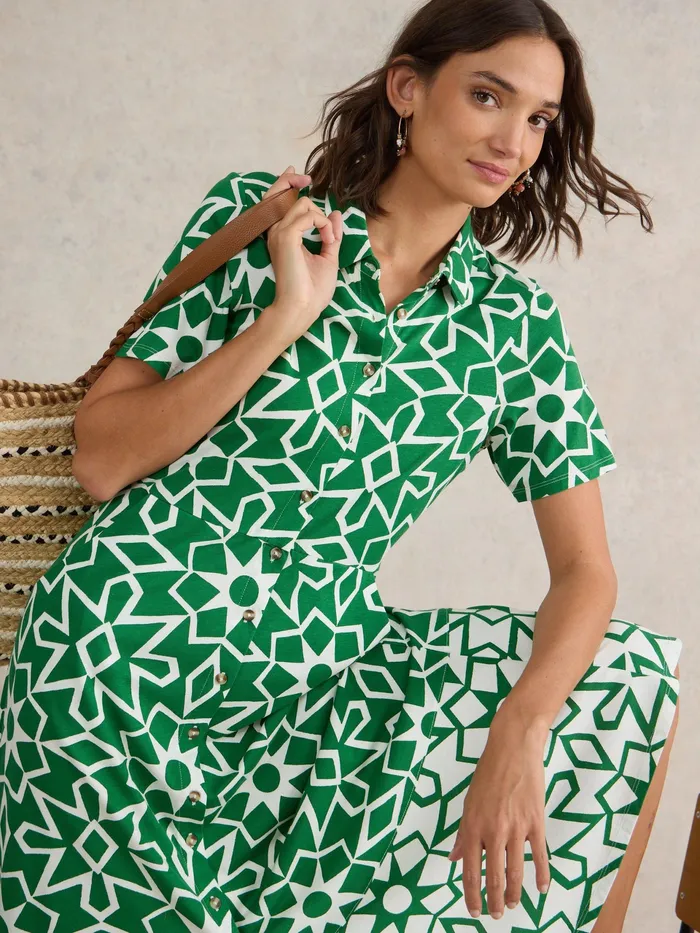 Women White Stuff Clothing Rua Jersey Print Midi Dress