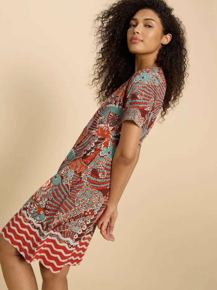 Women White Stuff Clothing Tammy Cotton Printed Jersey Dress Women White Stuff Clothing Tammy Cotton Printed Jersey Dress
