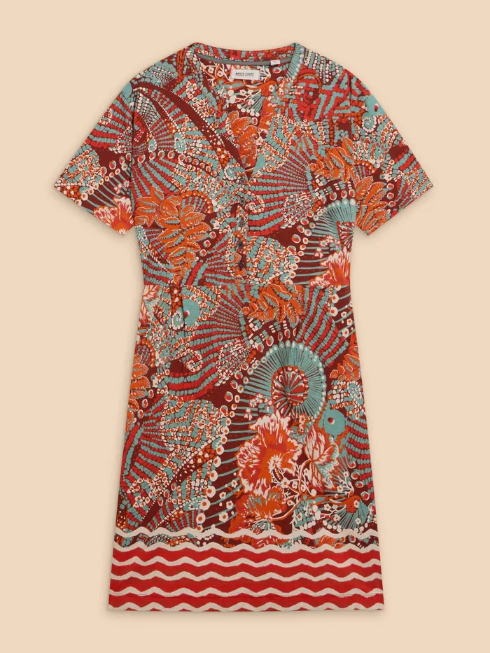 Women White Stuff Clothing Tammy Cotton Printed Jersey Dress Women White Stuff Clothing Tammy Cotton Printed Jersey Dress