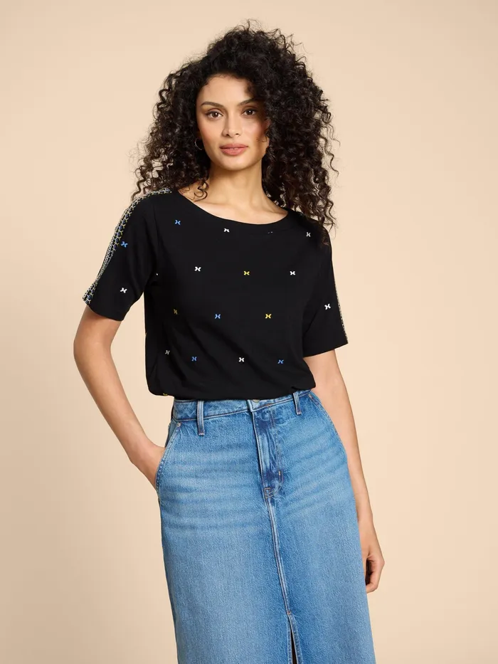 Women White Stuff Clothing WINNIE EMBROIDERED TOP