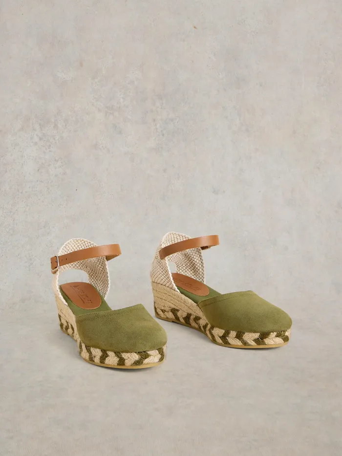 Women White Stuff Footwear Suede Closed Espadrille Wedge
