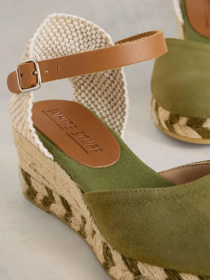 Women White Stuff Footwear Suede Closed Espadrille Wedge