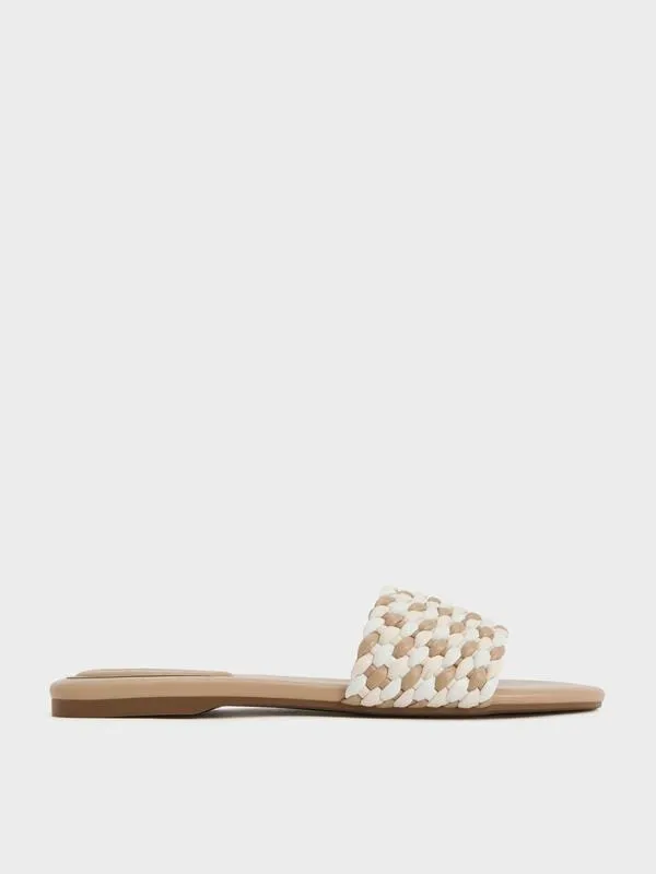 Women Woven OpenToe Slides 8211 Multi CHARLES and KEITH Sandals
