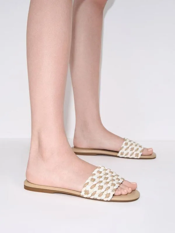 Women Woven OpenToe Slides 8211 Multi CHARLES and KEITH Sandals