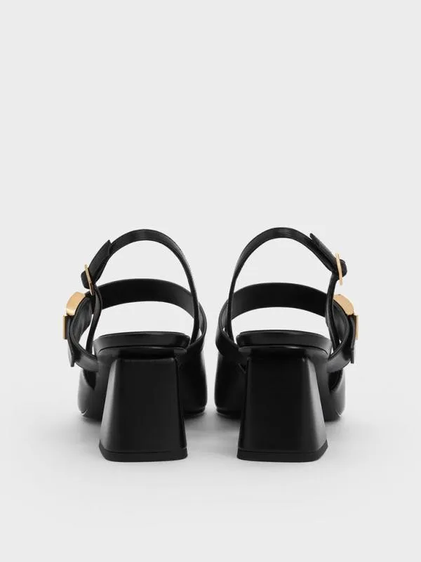 Women Yvette Mary Jane Slingback Pumps 8211 Black CHARLES and KEITH Heels
