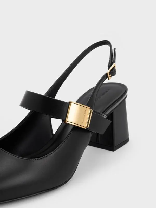 Women Yvette Mary Jane Slingback Pumps 8211 Black CHARLES and KEITH Heels