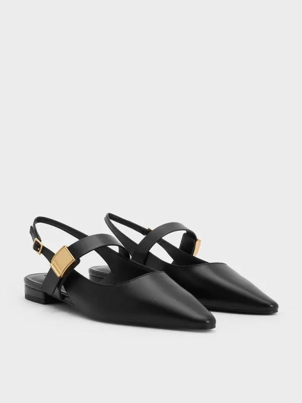 Women Yvette PointedToe Mary Jane Flats 8211 Black CHARLES and KEITH Ballet Flats