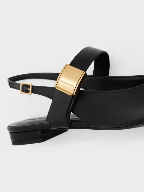 Women Yvette PointedToe Mary Jane Flats 8211 Black CHARLES and KEITH Ballet Flats