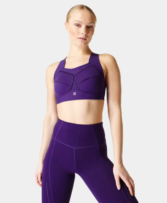 Women Zero Gravity Running Bra Celestial Purple Sweaty Betty Underwear