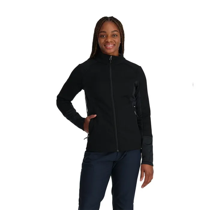 Womens Bandita Full Zip Black Spyder Sweaters