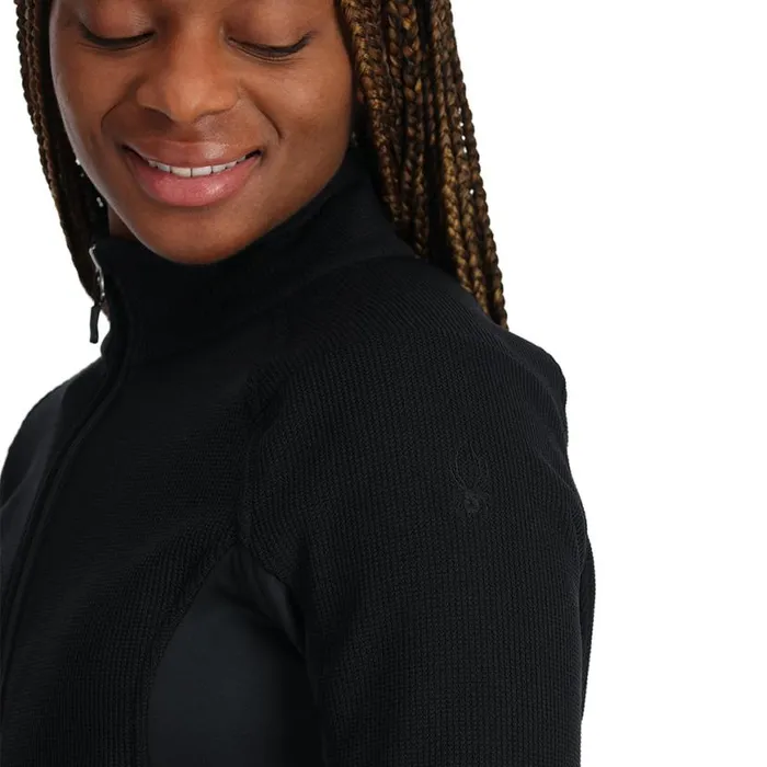 Womens Bandita Full Zip Black Spyder Sweaters