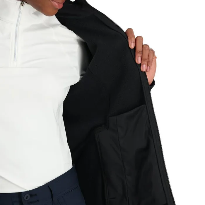 Womens Bandita Full Zip Black Spyder Sweaters