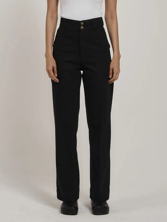 Womens Belle Full Length Chino Black Thrills Pants