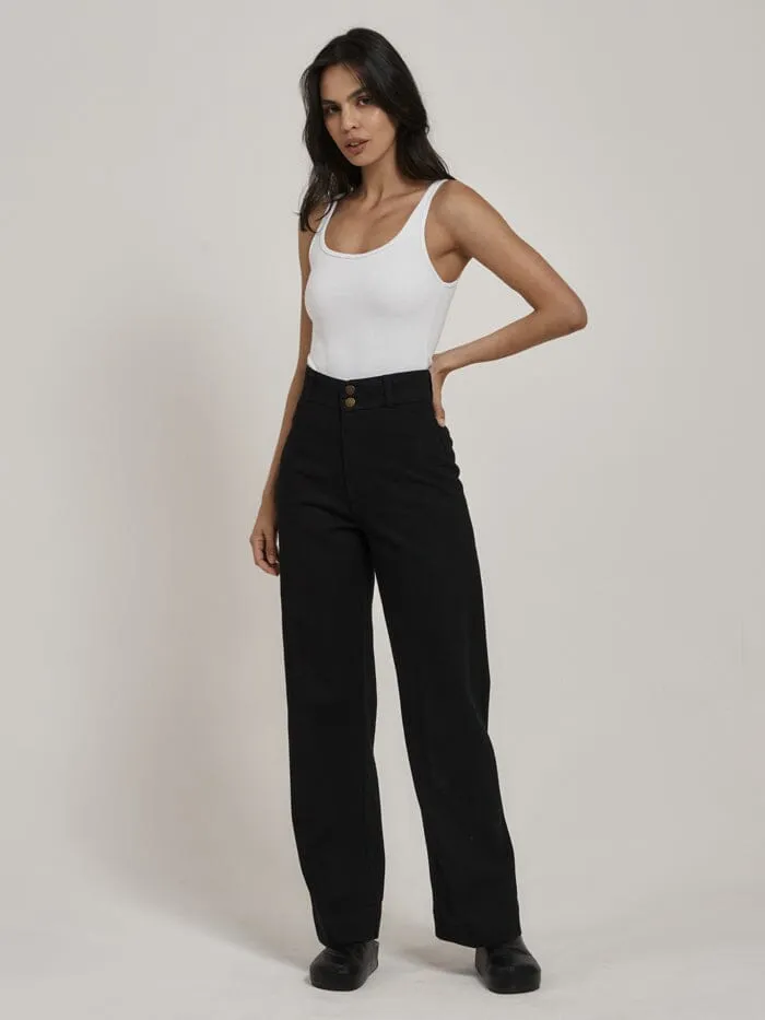 Womens Belle Full Length Chino Black Thrills Pants