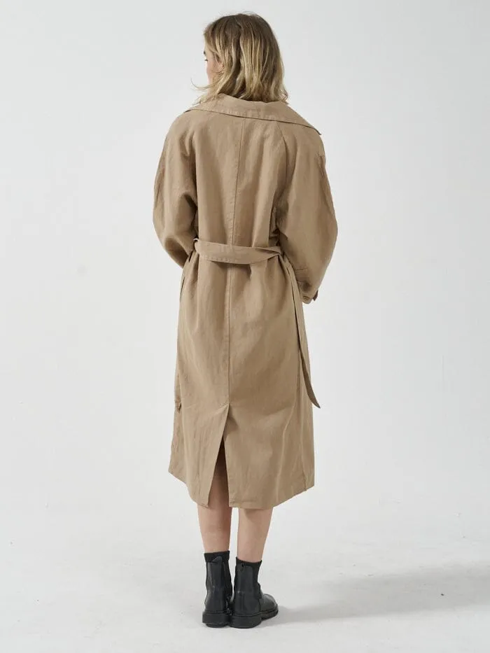 Womens Discovery Trench Coat Faded Khaki Thrills Jackets
