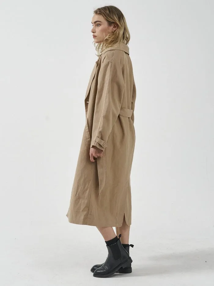 Womens Discovery Trench Coat Faded Khaki Thrills Jackets
