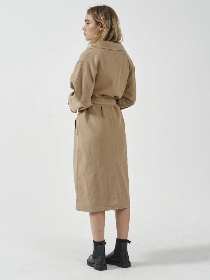 Womens Discovery Trench Coat Faded Khaki Thrills Jackets