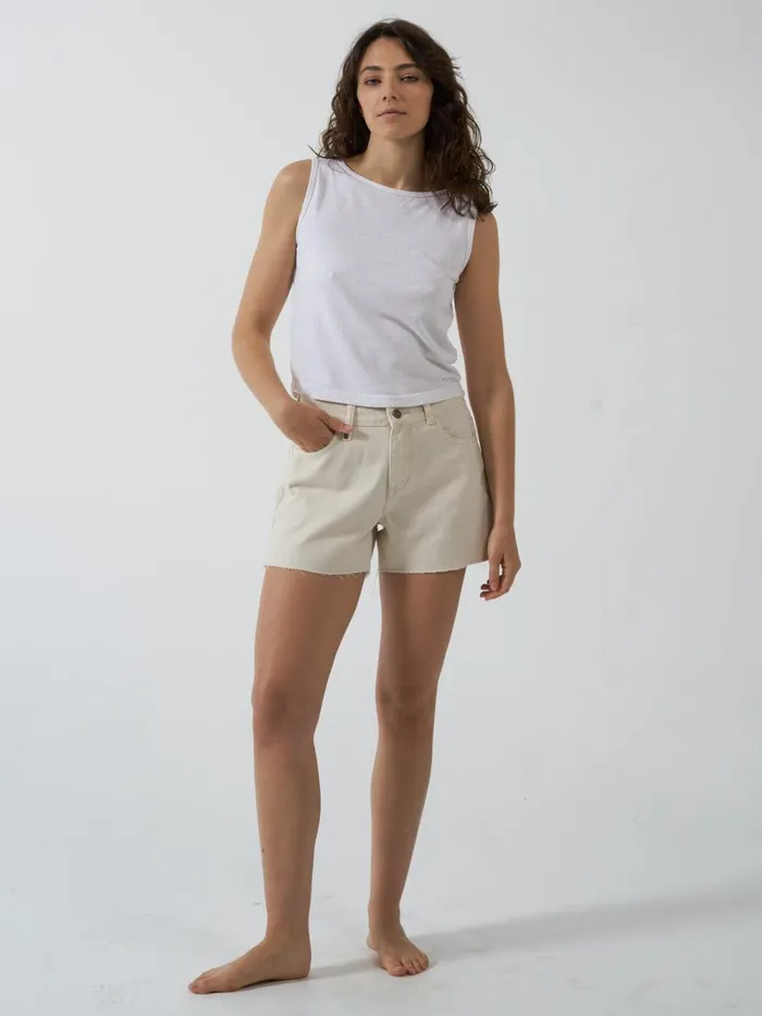 Womens Erica Mid Rise Short Heritage White Thrills Denim Shorts