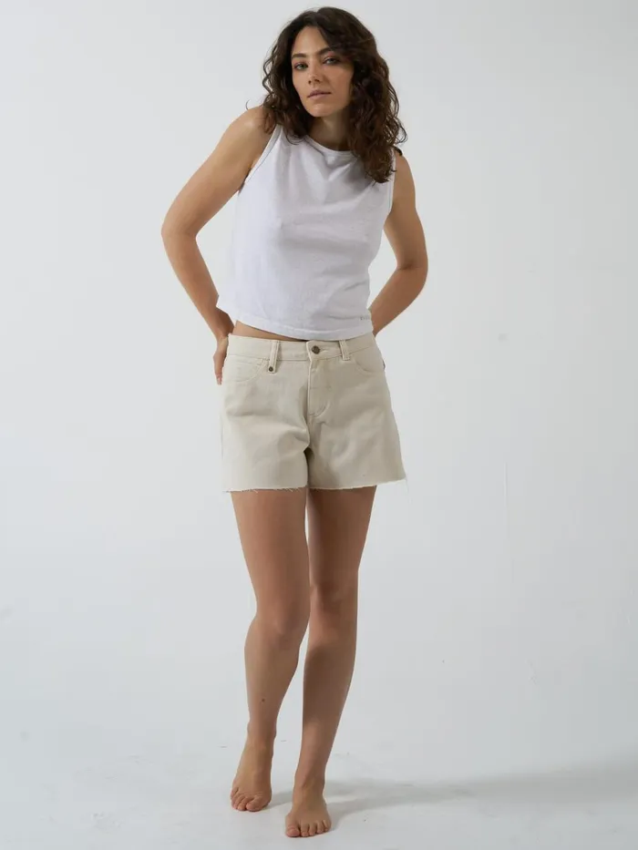 Womens Erica Mid Rise Short Heritage White Thrills Denim Shorts