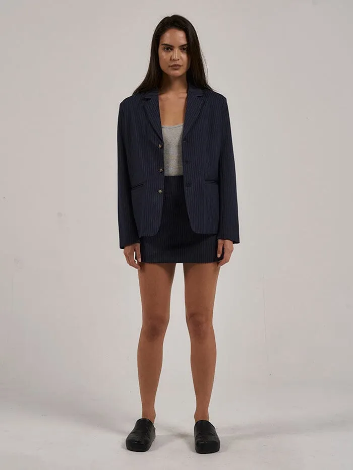 Womens Gabrielle Pinstripe Blazer Station Navy Thrills Jackets