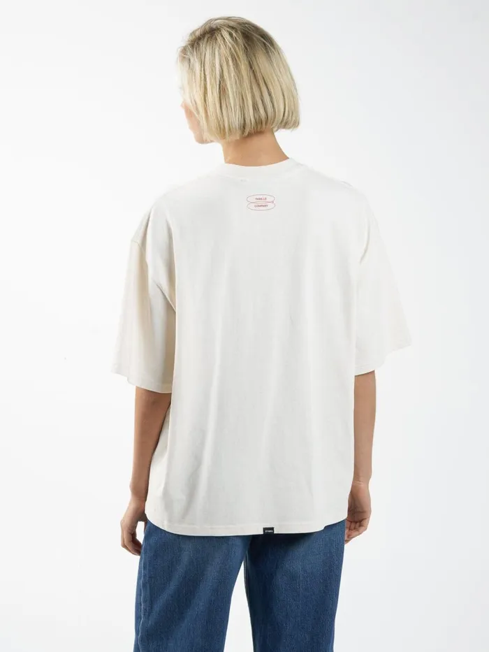Womens Healing Delusions Oversized Tee Heritage White Thrills Tops and Tees