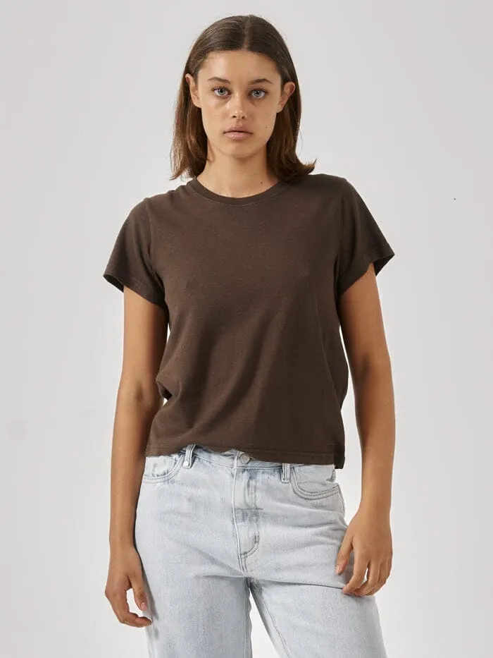 Womens Hemp Everyday Tee Postal Brown Thrills Tops and Tees