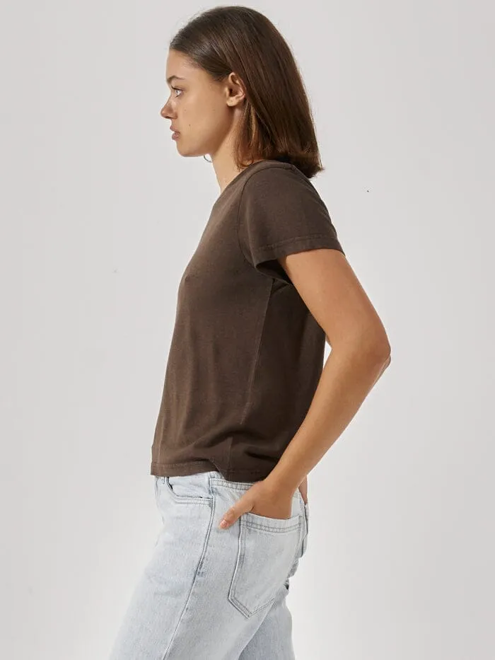 Womens Hemp Everyday Tee Postal Brown Thrills Tops and Tees