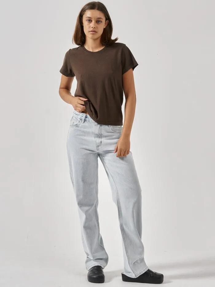 Womens Hemp Everyday Tee Postal Brown Thrills Tops and Tees