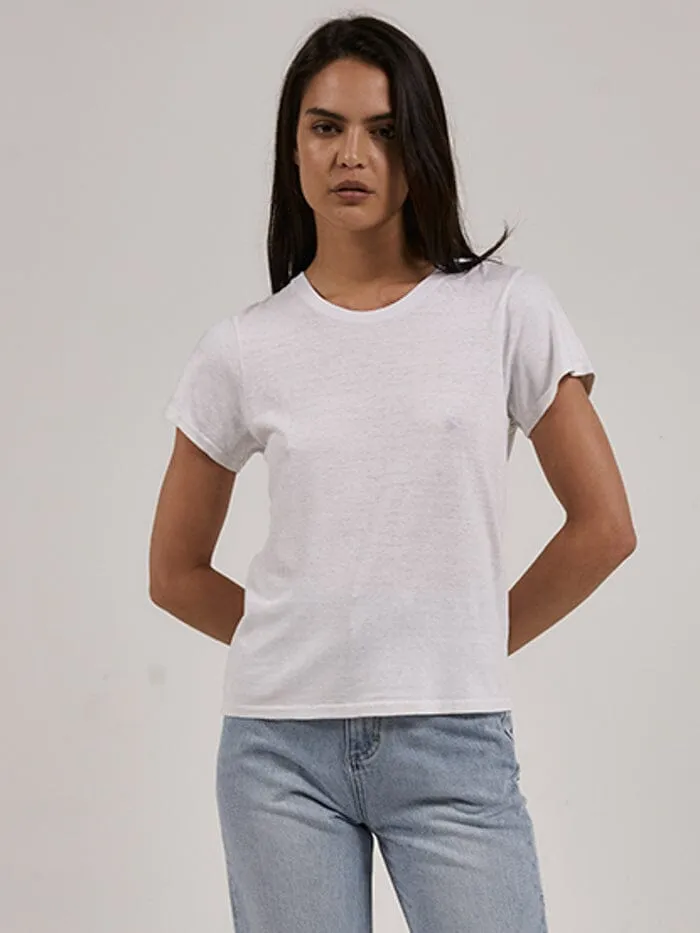 Womens Hemp Everyday Tee White Thrills Tops and Tees