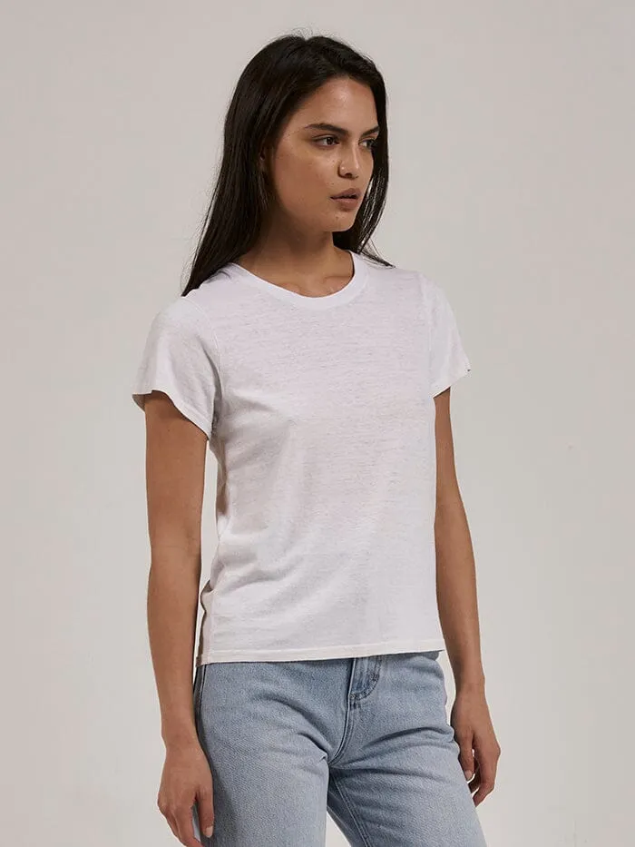 Womens Hemp Everyday Tee White Thrills Tops and Tees
