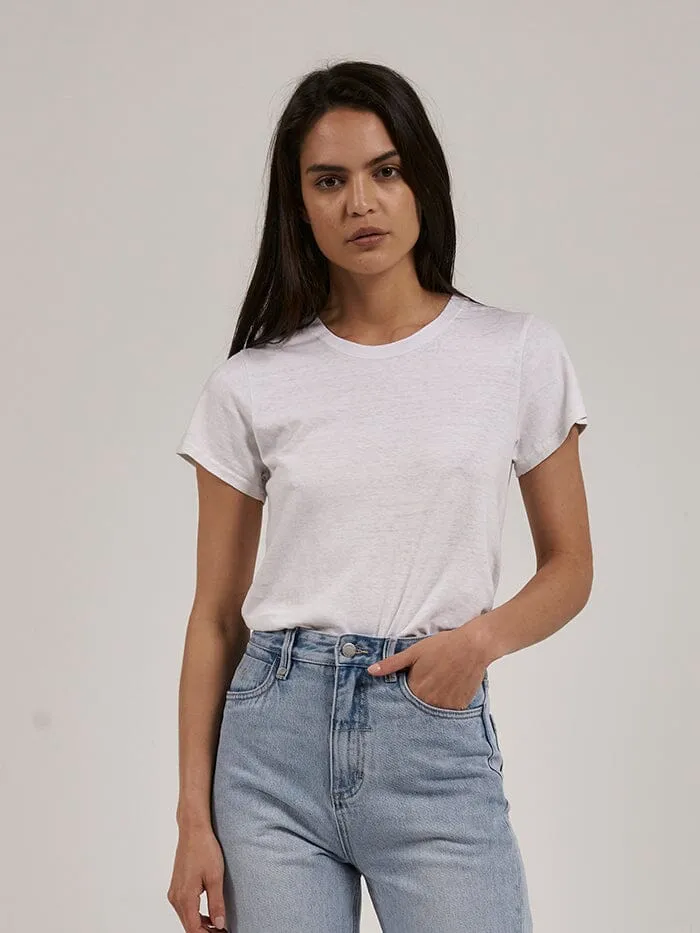 Womens Hemp Everyday Tee White Thrills Tops and Tees