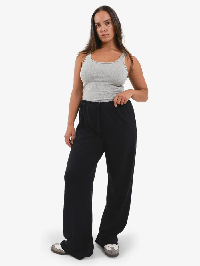 Womens Hemp Relax Pant Black Thrills Pants