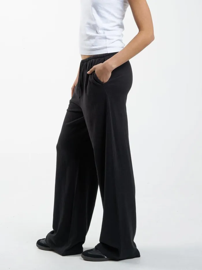 Womens Hemp Relax Pant Black Thrills Pants
