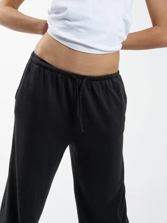 Womens Hemp Relax Pant Black Thrills Pants