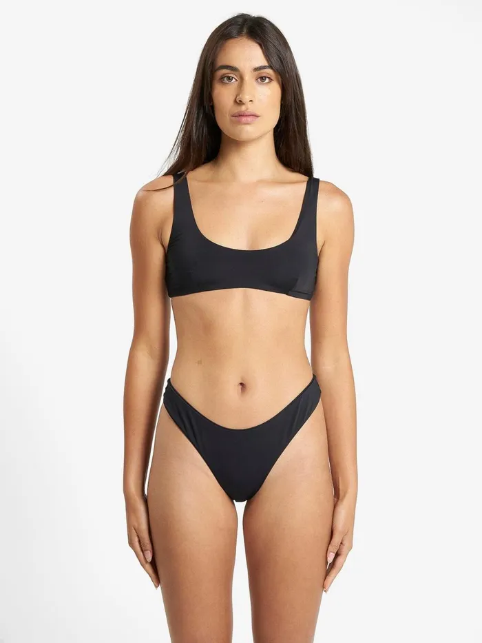 Womens High Bikini Bottom Black Thrills Swim