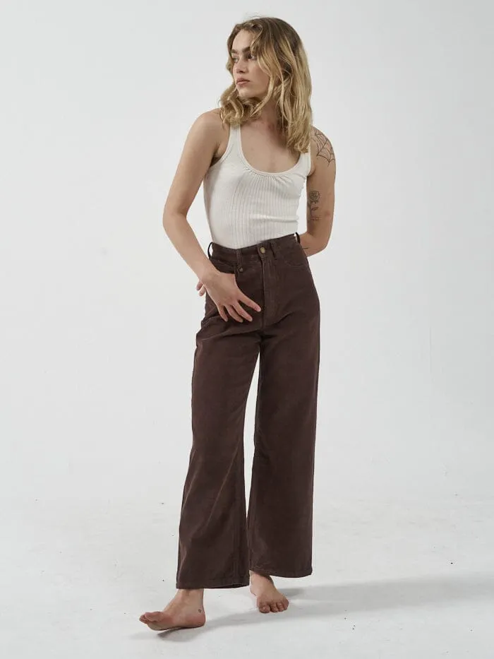 Womens Holly Cord Pant Postal Brown Thrills Pants